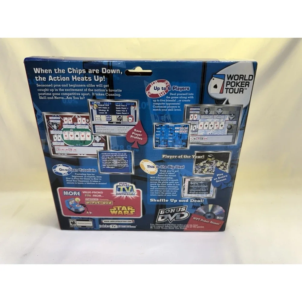 New World Poker Tour Plug and Play Platinum Series TV Games Jakks Pacific Sealed